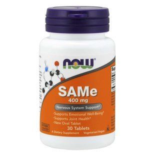NOW Foods, SAMe, 400 мг, 30 таблеток