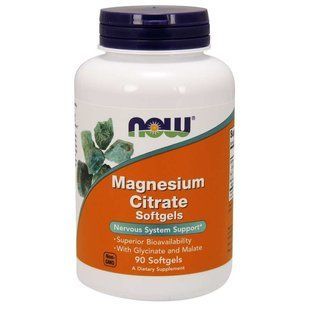 NOW Foods, Magnesium Citrate, 90 м'яких капсул