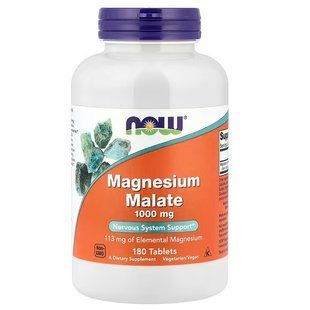 NOW Foods, Magnesium Malate, 1000 мг, 180 таблеток