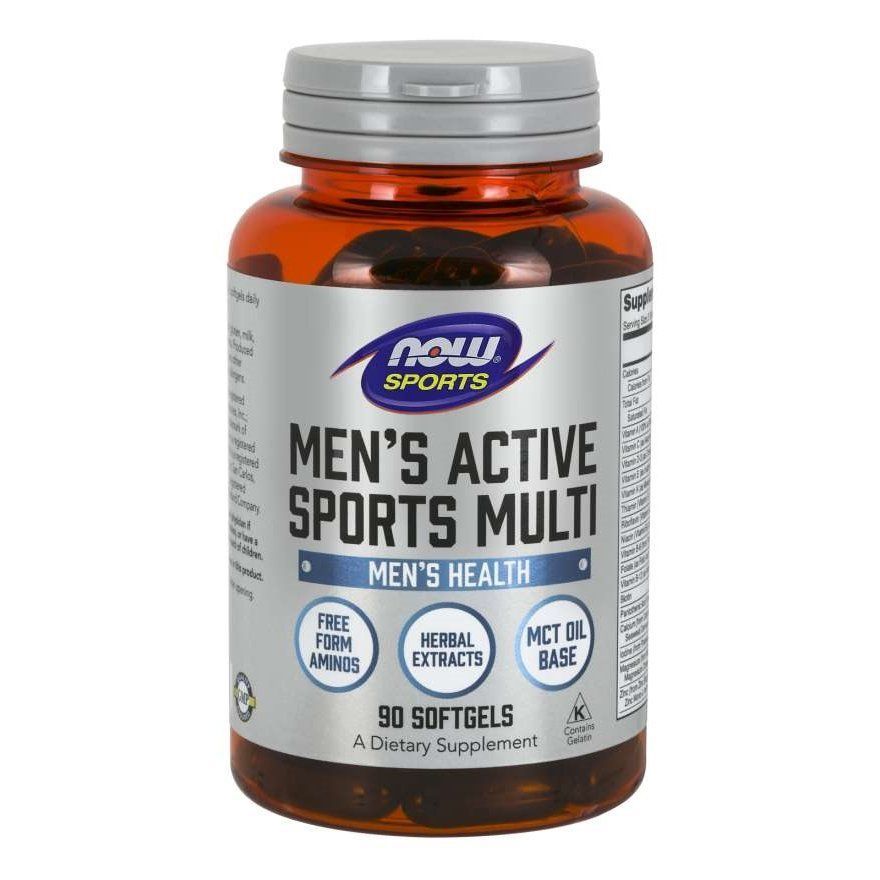 NOW Foods, Sports, Men's Active Sports Multi, 90 м'яких капсул