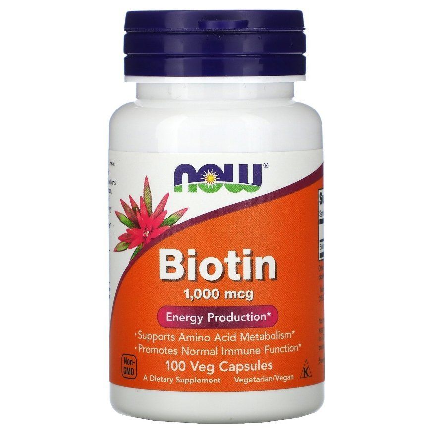 NOW Foods, Biotin, 1000 мкг, 100 капсул