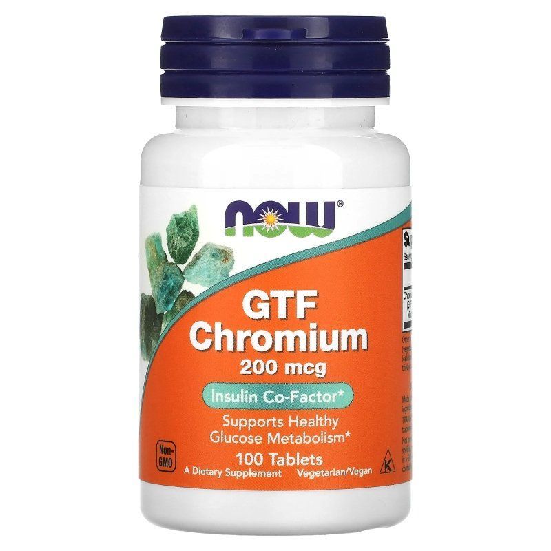NOW Foods, GTF Chromium, 200 мкг, 100 таблеток