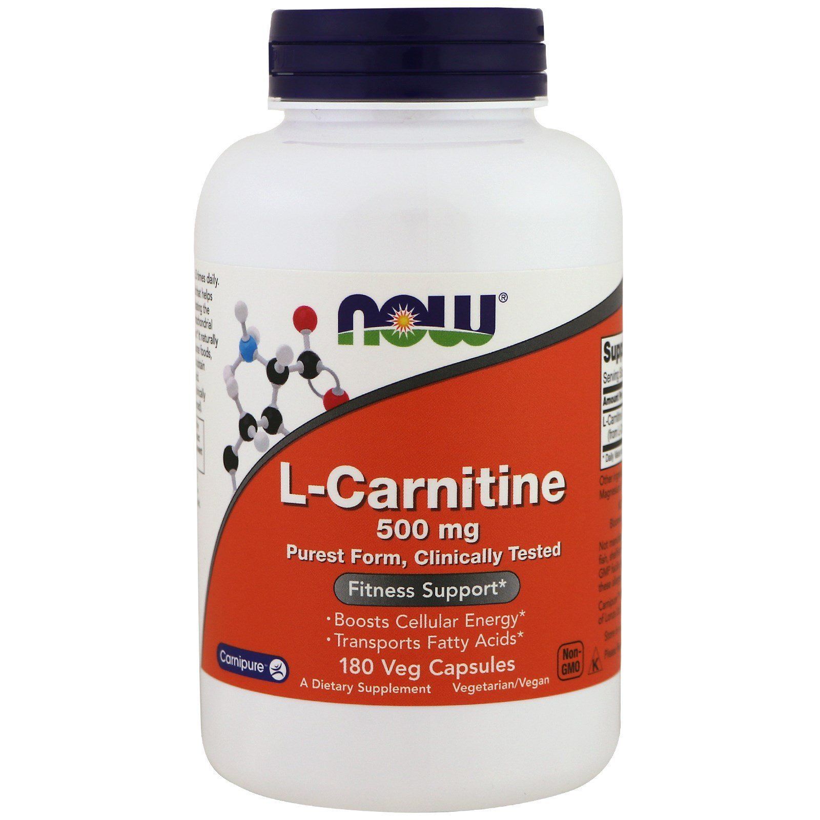 NOW Foods, L-Carnitine, 500 мг, 180 капсул