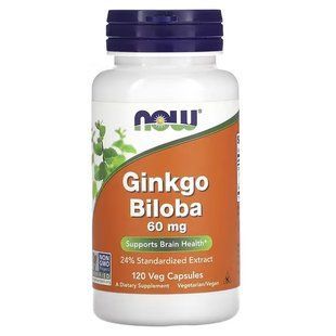 NOW Foods, Ginkgo Biloba, 60 мг, 120 капсул