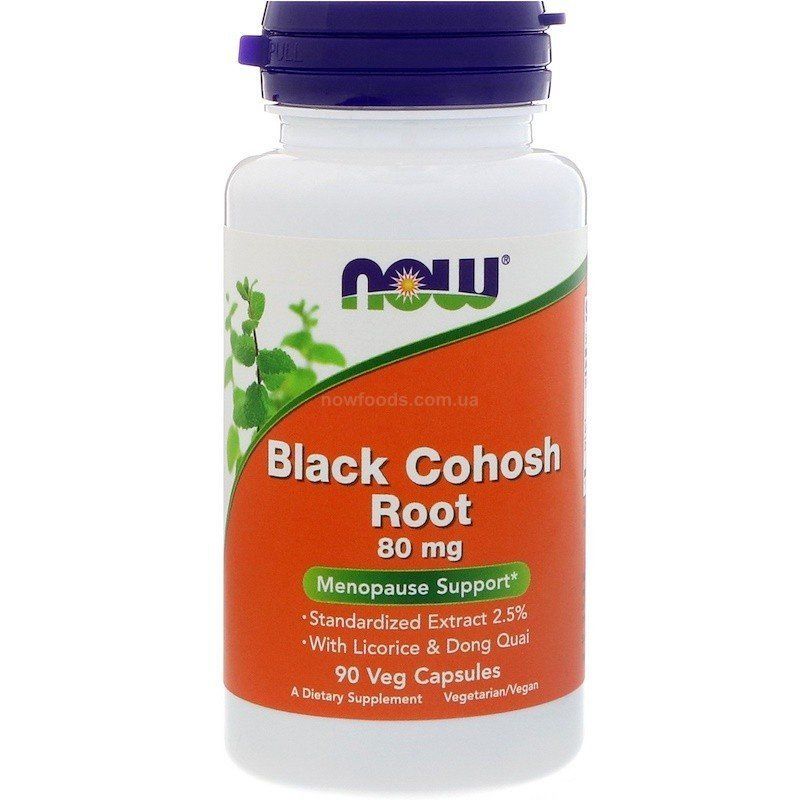 NOW Foods, Black Cohosh Root, 80 мг, 90 капсул