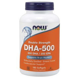 NOW Foods, DHA-500, Double Strength, 180 м'яких капсул