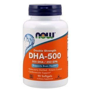 NOW Foods, DHA-500, Double Strength, 90 м'яких капсул
