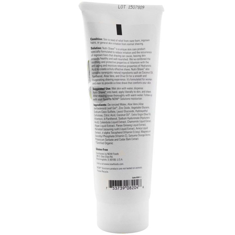NOW Foods, Solutions, Nutri-Shave, Natural Shave Cream, 237 мл