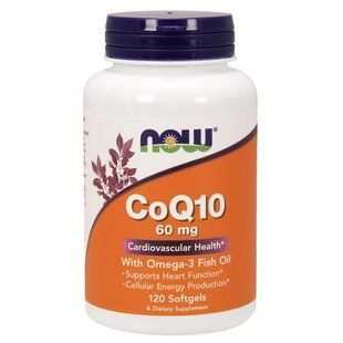 NOW Foods, CoQ10 with Omega-3 Fish Oil, 60 мг, 120 м'яких капсул