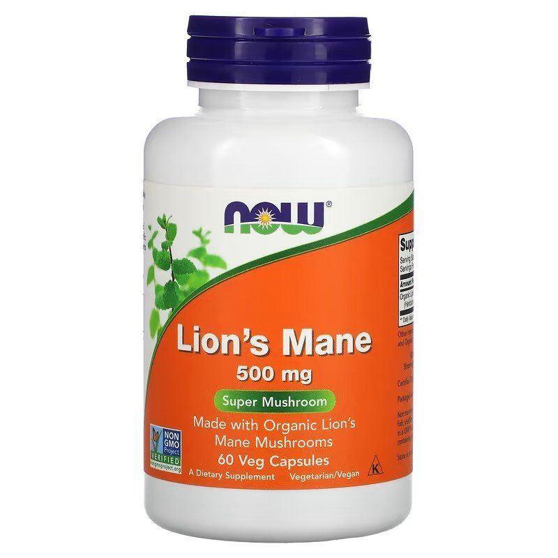 NOW Foods, Lion's Mane, 500 мг, 60 капсул