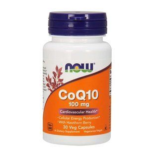 NOW Foods, CoQ10 with Hawthorn Berry, 100 мг, 30 капсул