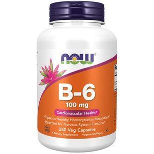 NOW Foods, B-6, 100 мг, 250 капсул