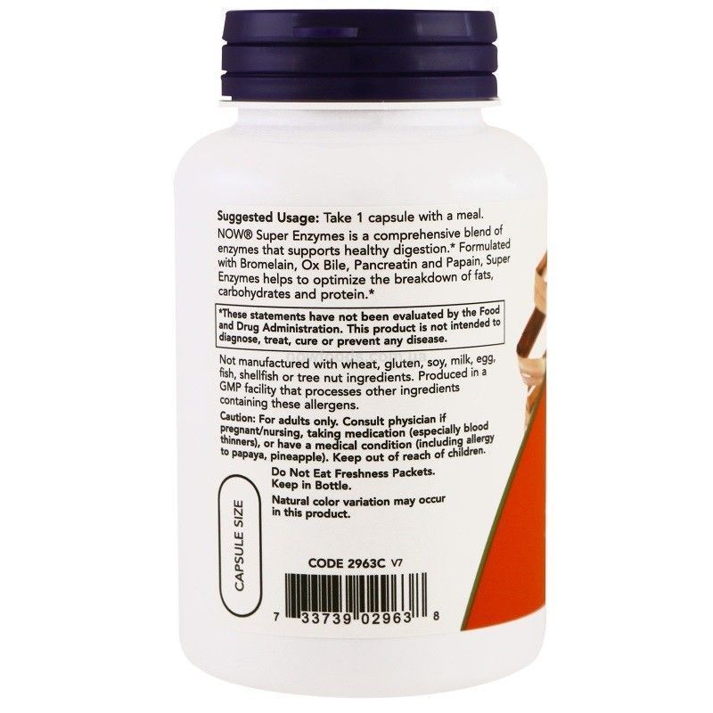NOW Foods, Super Enzymes, 90 капсул