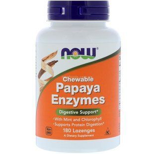 NOW Foods, Chewable Papaya Enzymes, 180 пастилок