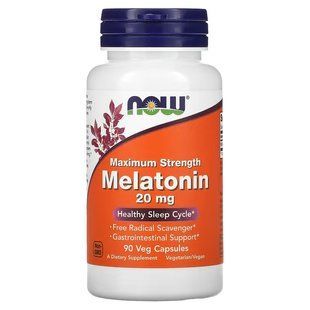 NOW Foods, Maximum Strength Melatonin, 20 мг, 90 капсул