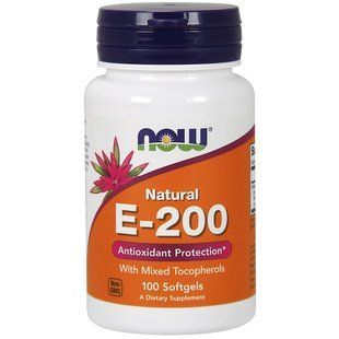 NOW Foods, Natural E-200, 100 капсул