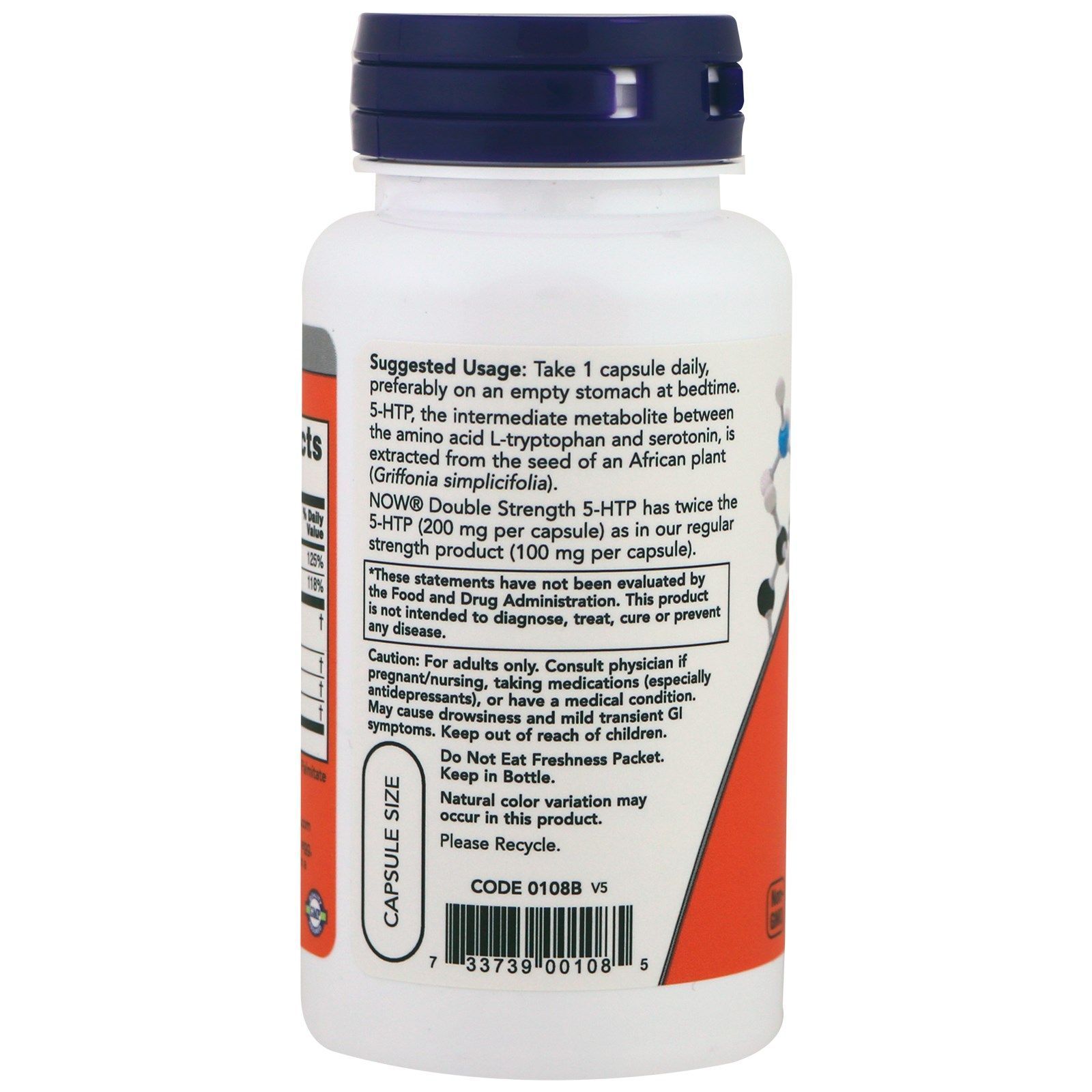 NOW Foods, 5-HTP, 200 мг, 60 капсул