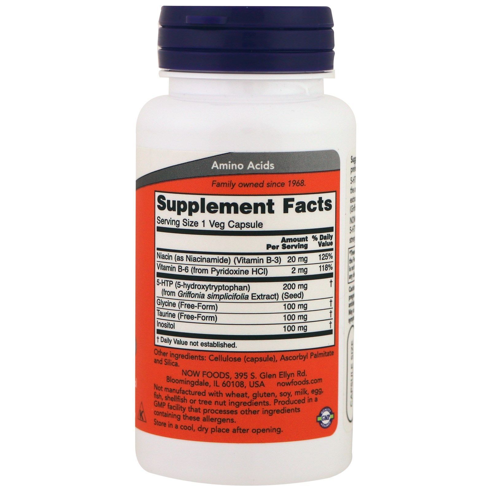 NOW Foods, 5-HTP, 200 мг, 60 капсул