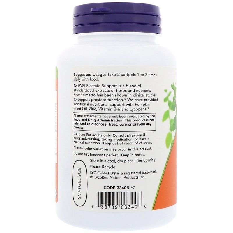 NOW Foods, Prostate Support, 90 м'яких капсул