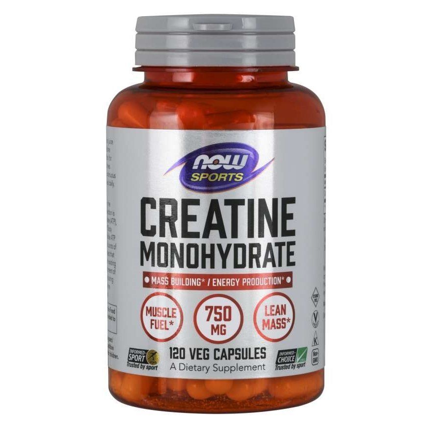 NOW Foods, Sports, Creatine Monohydrate, 750 мг, 120 вегетаріанських капсул