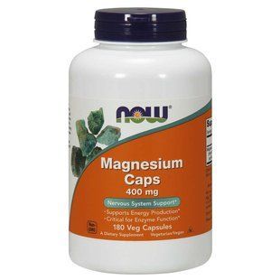NOW Foods, Magnesium Caps, 400 мг, 180&nbsp;вегетаріанських капсул