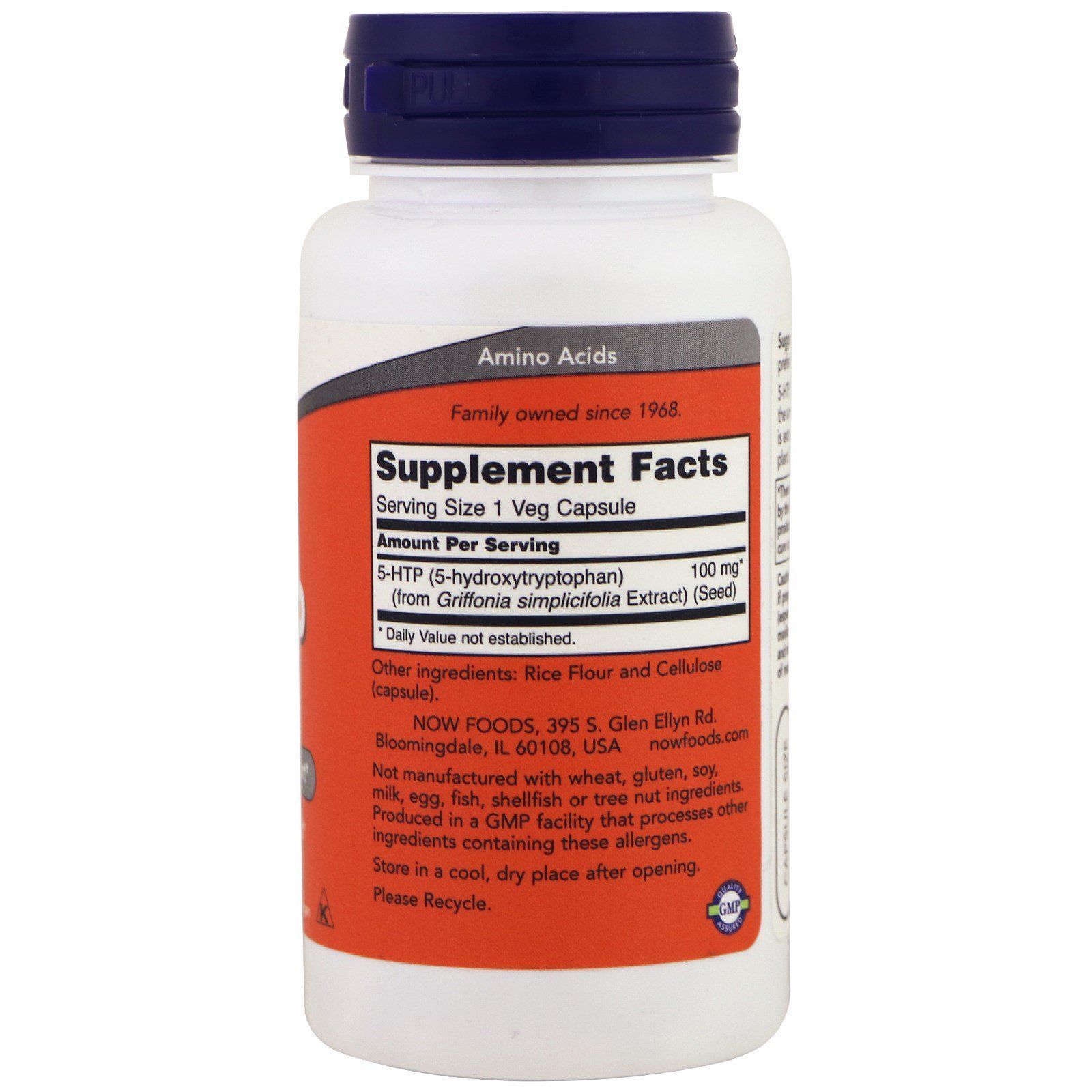 NOW Foods, 5-HTP, 100 мг, 60 капсул