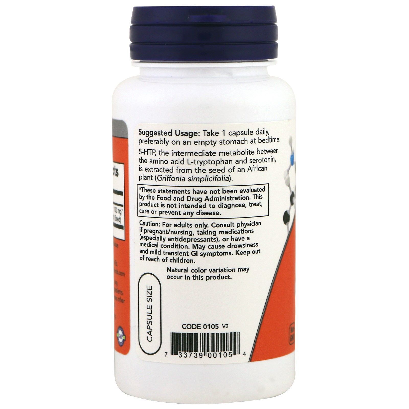 NOW Foods, 5-HTP, 100 мг, 60 капсул