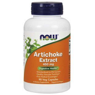 NOW Foods, Artichoke Extract, 450 мг, 90 вегетаріанських капсул