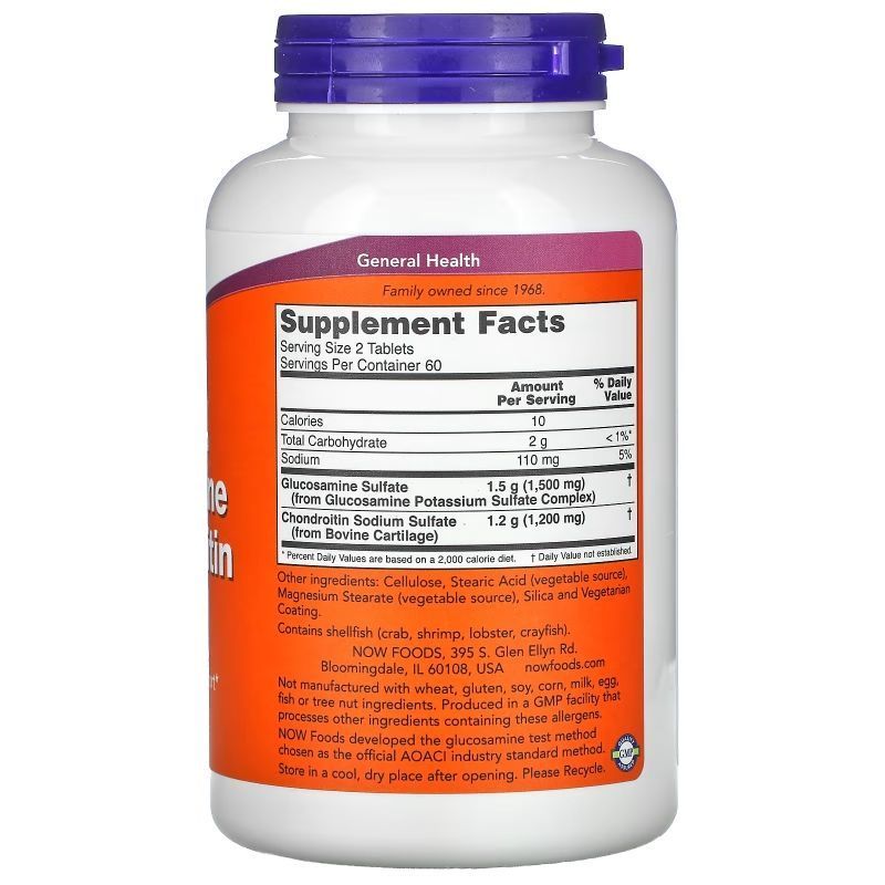 NOW Foods, Glucosamine & Chondroitin, Extra Strength, 120 таблеток