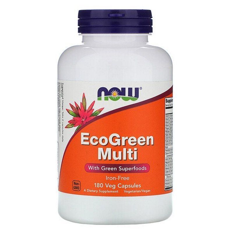 NOW Foods, EcoGreen Multi, 180 вегетаріанських капсул