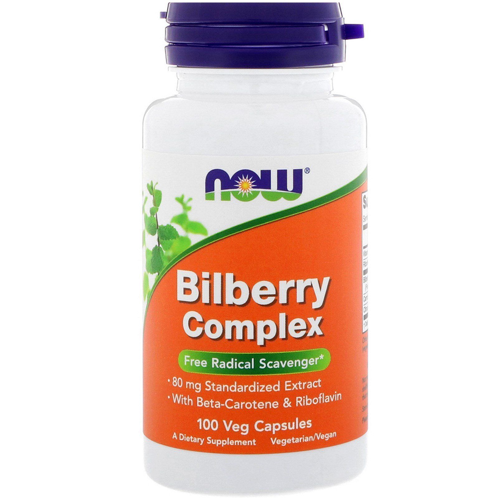 NOW Foods, Bilberry Complex, 100 капсул