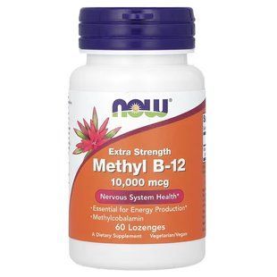 NOW Foods, Methyl B-12, 10000 мкг, 60 таблеток