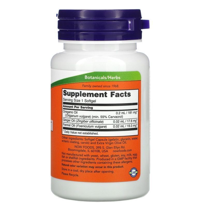 NOW Foods, Oregano Oil, 90 м'яких капсул