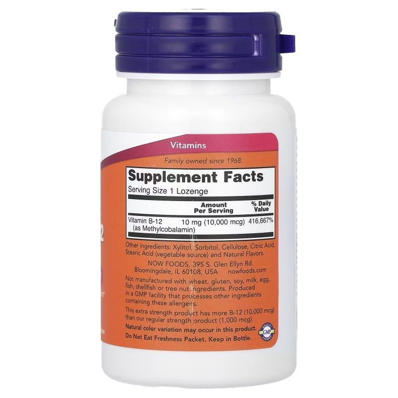 NOW Foods, Methyl B-12, 10000 мкг, 60 таблеток