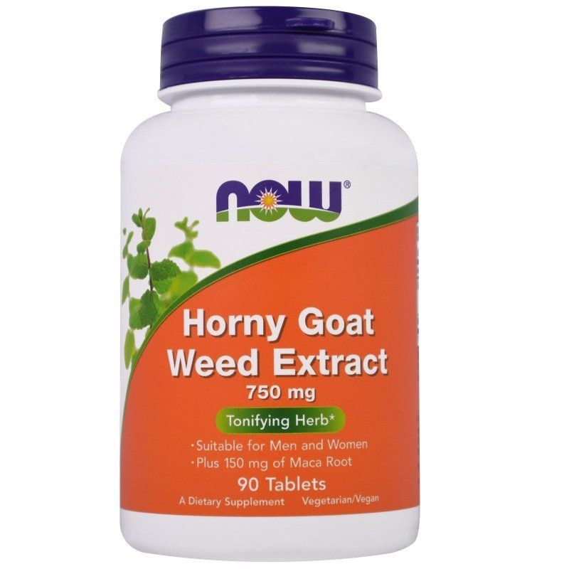 NOW Foods, Horny Goat Weed Extract, 750 мг, 90 таблеток