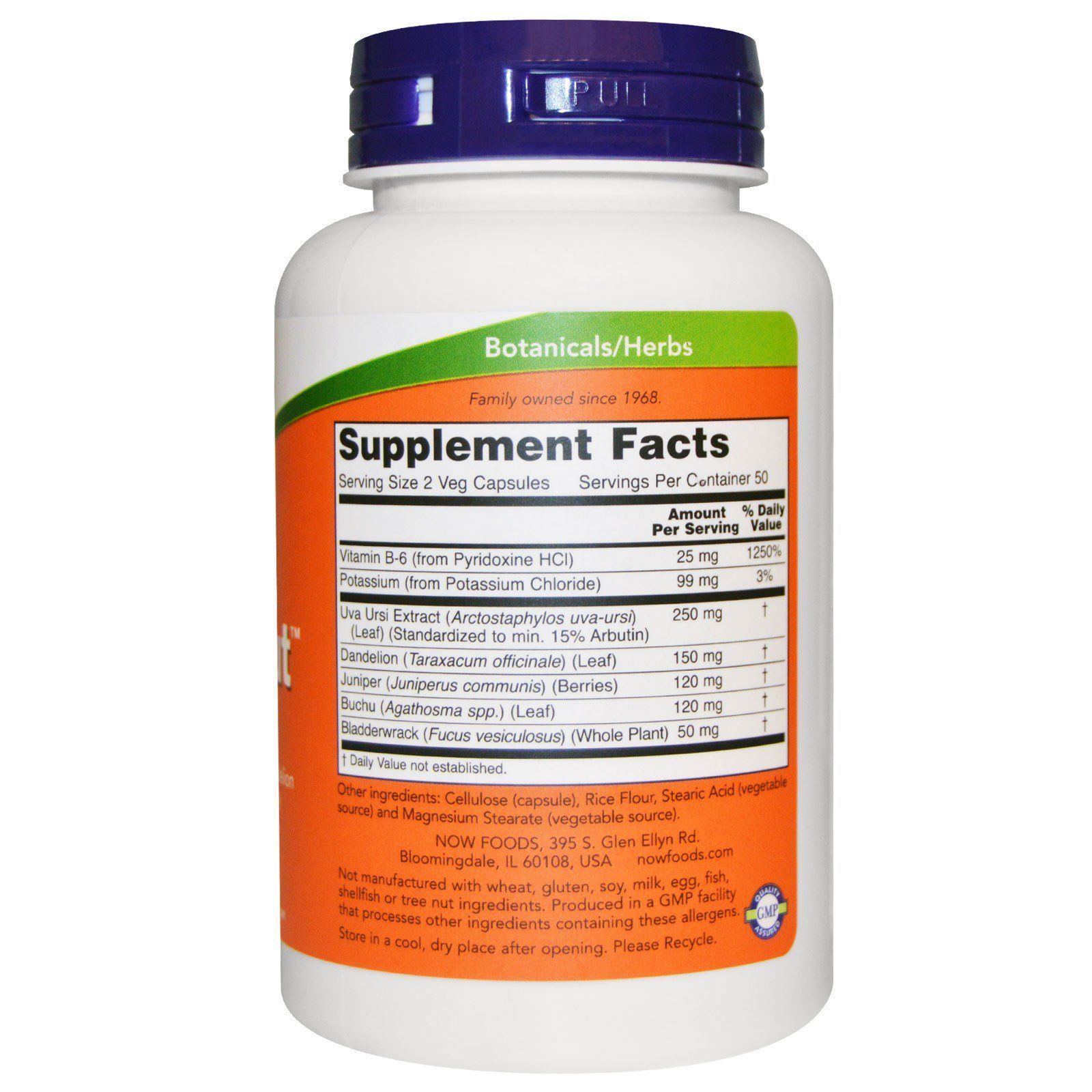NOW Foods, Water Out, Fluid Balance, 100 капсул