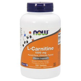NOW Foods, L-Carnitine, 1000 мг, 100 вегетаріанських таблеток
