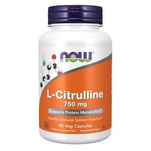 Now Foods, L-Citrulline, 750 мг, 90 вегетаріанських капсул
