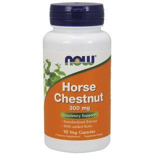NOW Foods, Horse Chestnut, 300 мг, 90 вегетаріанських капсул