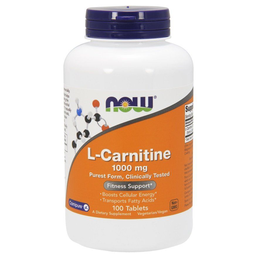 NOW Foods, L-Carnitine, 1000 мг, 100 вегетаріанських таблеток