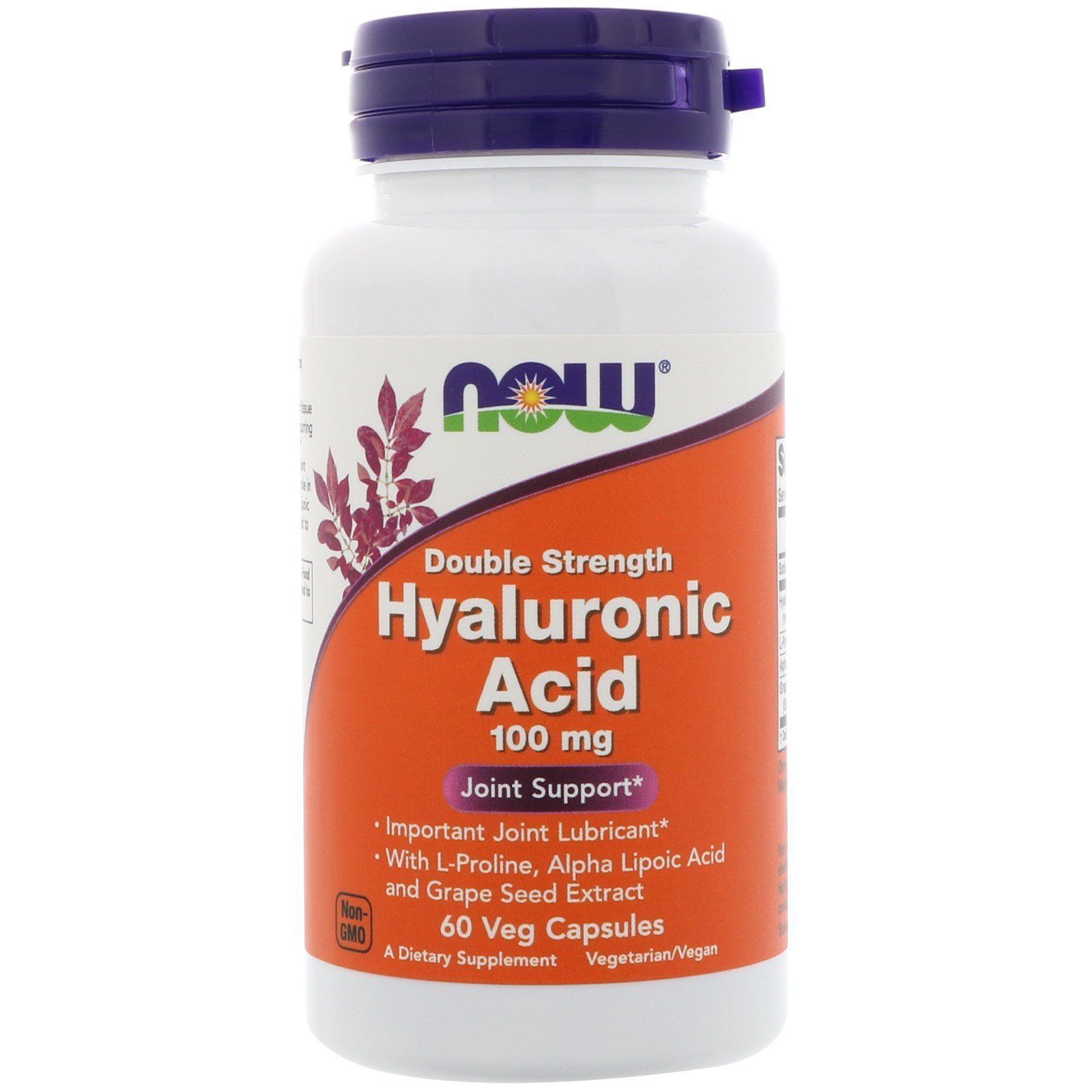NOW Foods, Hyaluronic Acid, 100 мг, 60 капсул