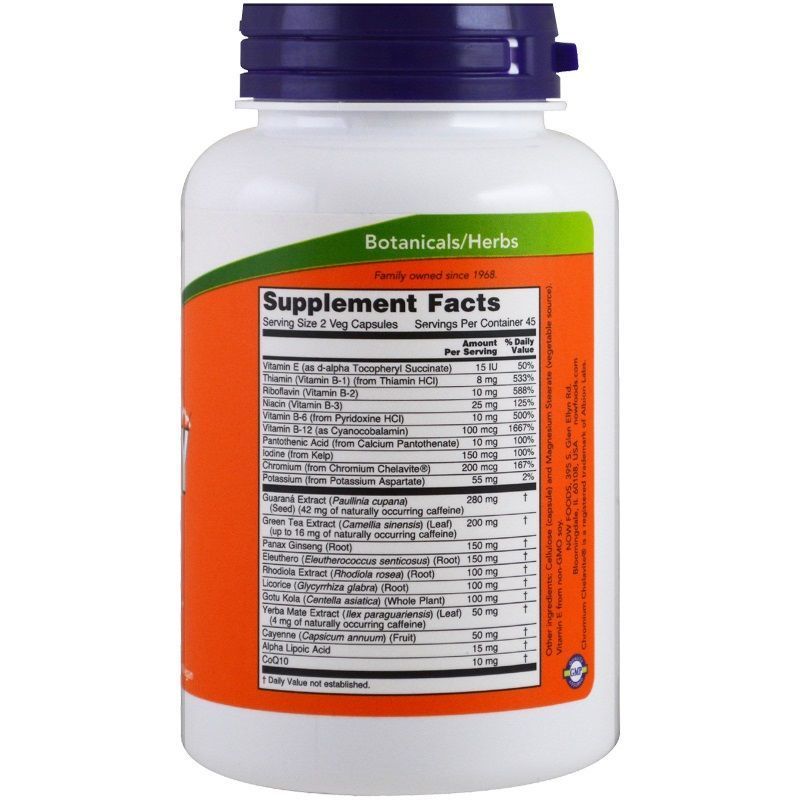 NOW Foods, Energy, 90 капсул