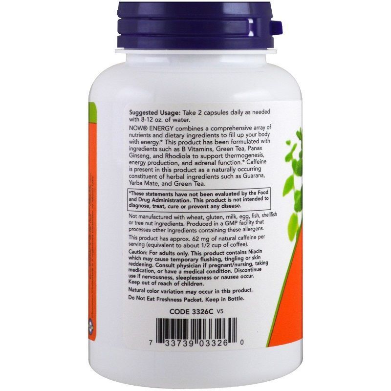 NOW Foods, Energy, 90 капсул