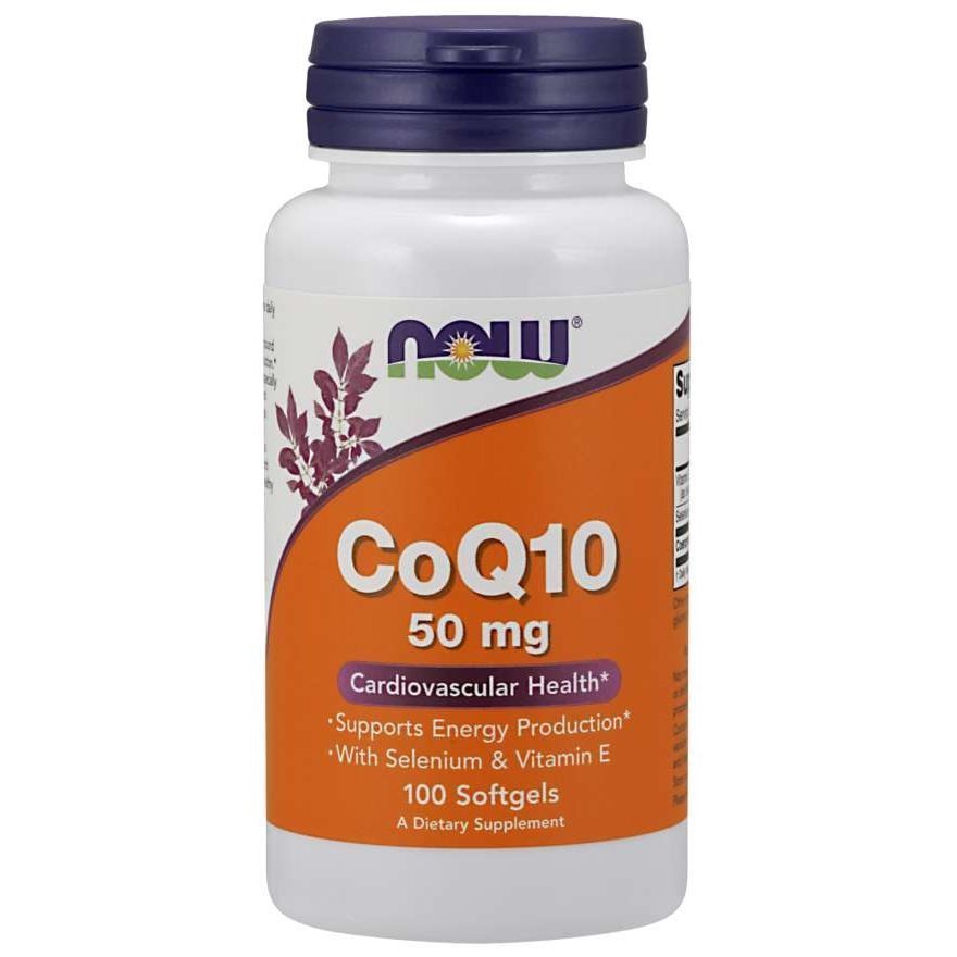 NOW Foods, CoQ10, 50 мг, 100 м'яких капсул