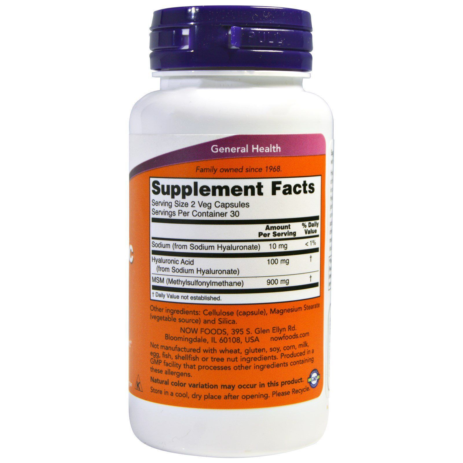 NOW Foods, Hyaluronic Acid, 50 мг, 60 капсул