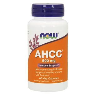 NOW Foods, AHCC, 500 мг, 60 капсул