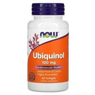 NOW Foods, Ubiquinol, 100 мг, 60&nbsp;м'яких капсул