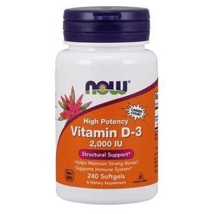 NOW Foods, Vitamin D-3, 2000 МЕ, 240 капсул