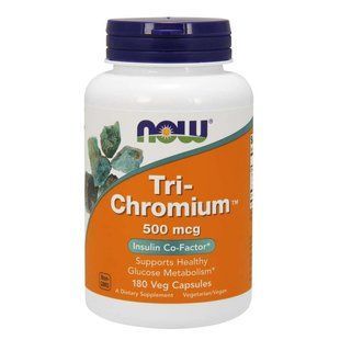 NOW Foods, Tri-Chromium, 500 мкг, 180 вегетаріанських капсул