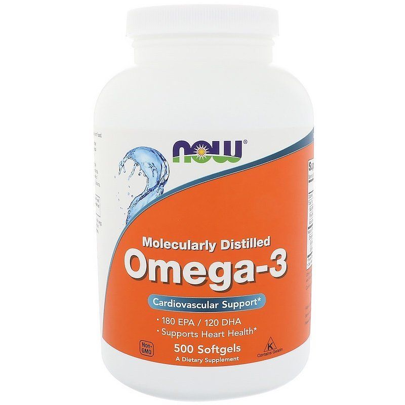 NOW Foods, Omega-3, 180 EPA/120 DHA, 500 м'яких капсул